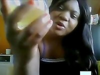 Busty Beauty Ebony Pissing On Cam