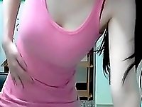 beautiful girl in front of web camera