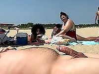 Beach flasher enjoys his summer day