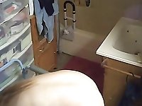 grandma undressing for shower