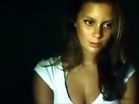 Cute a bit shy but still hot amateur webcam brunette showed me titties