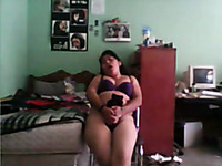 A bit plump amateur webcam Latina brunette stripteased for me only