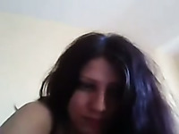 Mesmerizing brunette teen beauty on webcam flashing tits