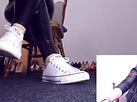 You will clean my dirty converse sneakers right now and worship my latex ass
