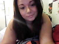 A bit bored kinky amateur webcam brunette girlie showed off her cleverage