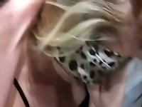 French amateur blond haired lady sucked and was fucked hard on cam