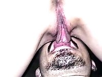 Licking pussy with big lips