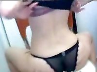 Sexy teen teases and masturbates on livecam
