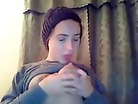 Lactating cam girl teasing on the webcam