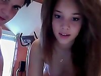 Teen babe has a pair of dicks that she is sucking on like a winner