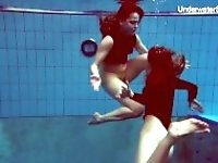 "Diana and Simonna hot lesbians underwater"