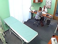 Hidden camera at the doctor's office records Ani riding her Doc