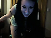 Cute webcam brunette girlie posed on webcam just a bit