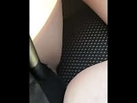 Pinky&Angel-Teasin Clit Through Panties w/Dab Pen in Car. Clothed