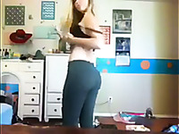 My horny GF shakes her marvelous ass in front of me