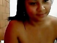 A hot busty girlfriend on webcam.