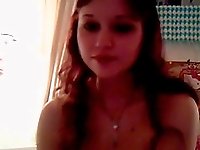 Pregnant redhead teasing on the webcam