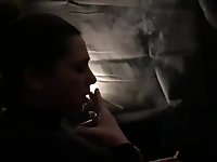 She destroys two cig in total dangling