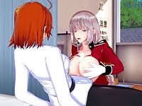 Florence Nightingale and Gudako have intense futanari sex - Fate/Grand Order Hentai