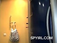 Spying a naked lady in a tanning booth