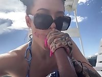 Amateur slut gets fucked on a yacht by her BBC boyfriend