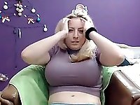 Blonde Milf Shaking Her Big Tits And Masturbating