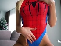 'Spider girl loves double penetration - unprotected creampie with stranger 4K'