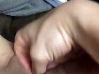 My wife touching her cervix