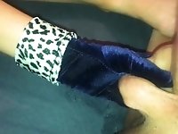 Amateur video #41 czech MILF gloves handjob ballbusting with big cum