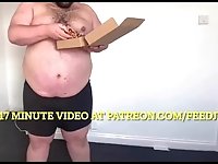 Obese feedee bulking workout gone wrong! FATTER!