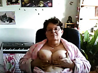 One perverted granny showed me her saggy big boobs