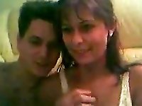 Fabulous tits brunette fucked with her boyfriend on webcam