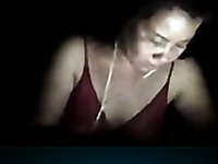 Nasty Filipina Milf shows me her tits in skype