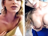 Webcam show between hot pornstars Cherie Deville and Emma Hix