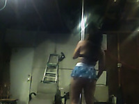 My pole dance striptease first homemade video