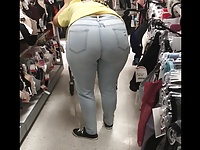 Curvy Big Butt Latina in Light Jeans gets marked