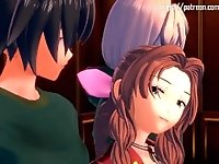 'Aerith and some guys get a sucking and fucking sex party going at Tifa's bar'