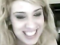Hot blonde teases and masturbates on livecam