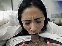 First time this sweet amateur babe swallows cum after such flawless POV