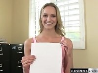 Eryn takes her first cock on camera and milks it for cum