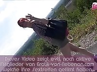 German redhead amateur teen private outdoor creampie fuck