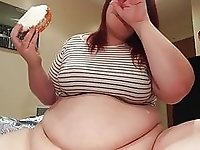 Obese SilverRiderBBW eating dessert
