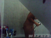 Installed in bathroom hidden cam caught my ex-wife taking a shower