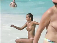Amazing emancipated amateur people on the nudist beach