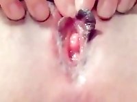 Hot Teen girl showing us that she has a very wet and creamy pussy