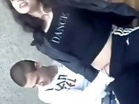 Bulgarian guys pleasuring hot teen chick in public