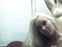 Blonde young slut and her bestfriend teasing men on webcam