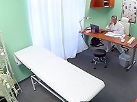 Hidden cam scenes show young amateur trying doctor's dick