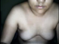 Indian amateur webcam nympho plays with her natural boobies