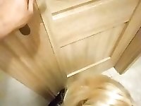 horny nun sucks fan's cock in the toilet